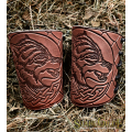 A Pair Leather Bracers Armor Wolves 